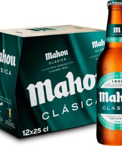 Mahou Clásica, Cerveza Lager Dorada, Pack 12 Botellines x 25cl