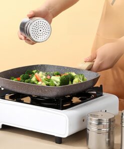 Tarros de condimentos de acero inoxidable con tapa giratoria, tarros de especias multifuncionales para barbacoa, pimienta, sal y palillos de dientes, botellas de condimentos portátiles