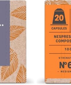 By Amazon Cápsulas de café compostables compatibles con Nespresso, 100% Arábica Colombiano, 20 unidades (Paquete de 2)