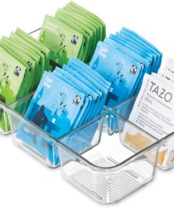 iDesign Linus, Multi Organizador de Paquetes, 6-1/2 por 9-1/2 por 2-1/4 pulgadas, color claro | Para cajones, armarios, encimeras de cocina