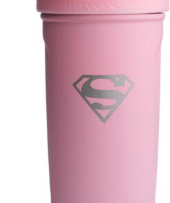 Smartshake Reforce Womens Pink Water Bottle – 900ml Shake Bottles for Women, Ladies Water Protein Shaker DC Comics Justice League, Supergirl