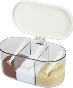 Caja De Condimentos Botes De Condimentos con Tapa Y Cucharas 3 X 250 Ml Sal Azúcar Especias Pimienta Almacenamiento para El Hogar Cocina Café Restaurante