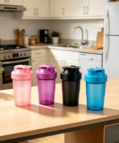 Vaso mezclador multiusos de 400 ml, a prueba de fugas, para proteínas en polvo, reemplazos de comidas, color morado