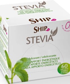 Ship - Caja Dispensadora con 60 Sobres de 60 g de Edulcorante de Estevia - Endulza tus Bebidas y Comidas de Manera Saludable - Fácil de Usar - Estevia Pura