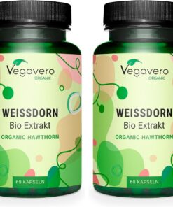 Espino Blanco Orgánico Vegavero | 2800 mg | Extracto estandarizado a 1.5% Flavonoides | Sin Aditivos | Origen Europeo | Colesterol + Salud Cardiovascular (Paquete de 2)