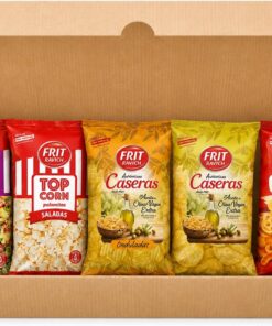 Set de Snacks Premium Frit Ravich x 5 Bolsas – Palomitas Colores y Saladas, Patatas Caseras Aceite de Oliva Original y Onduladas y Aperitivo Cocteleo – Snack Gourmet Español para Compartir y Regalar