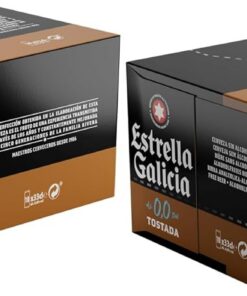 Estrella Galicia 0,0 Tostada - Cerveza Lager sin Alcohol, Frigopack de 10 Latas x 33 cl, Sabor y Aroma Tostado y Equilibrado, 0% Volumen de Alcohol (Paquete de 2)