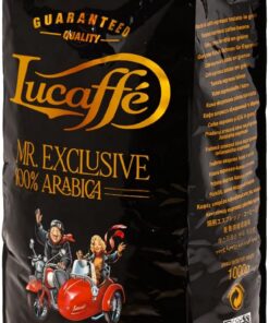 Lucaffé - Cafe en grano natural Mr. Exclusive 100% Arabica, 1 Kg | Café en grano de especialidad italiana para espresso | Tueste medio | Sabor dulce y cremoso | Aroma intenso y envolvente | Fabricado exclusivamente con granos de café arábica de calidad