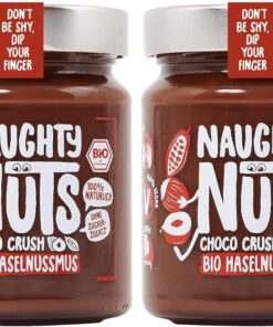 NAUGHTY NUTS Bio Mantequilla de Avellanas Choco Crush | Chocolate vegano | 100% Naturales | Sin aceite de palma ni azúcar | Ideal como aderezo para muesli 250 g (Paquete de 2)