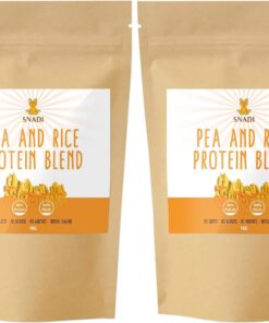 Proteína Vegana Isolada de Guisante y Arroz | 1kg | 100% Pura | Alto Contenido Proteico | Sin Gluten | Fácil Digestión | Sin Aditivos | Suplemento Alimenticio | En polvo (Paquete de 2)
