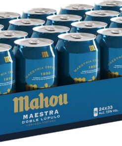 Mahou Maestra Doble Lúpulo, Cerveza Lager Tostada, Pack 24 Latas x 33cl