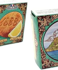 La Mère Poulard, galletas tipo palets de mantequilla y limón, gruesas y crujientes - Caja de 125g (Paquete de 2)