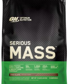 Optimum Nutrition Serious Mass Proteína para Ganar Peso, Sabor Chocolate, 5.45kg, 16 Servicios