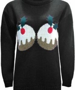 Suéter de Navidad para mujer, suéter de punto con diseño de reno, manga larga, cuello redondo, novedoso suéter de Navidad de Rudolph, suéter divertido de Navidad