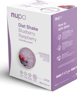 NUPO Diet Shake Arándano-Frambuesa - Batidos dietéticos de primera calidad para el control de peso I Batido sustitutivo de comidas probado clínicamente para el control de peso I 12 Raciones I Sin OMG