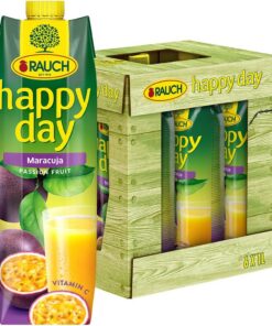 Smoke Happy Day - Fruta de la pasión, paquete de 6 (6 x 1 litro)