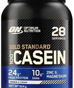 Optimum Nutrition Gold Standard 100% Proteína de Caseína en Polvo, Sabor Cookies & Cream, 924g, 24 Servicios