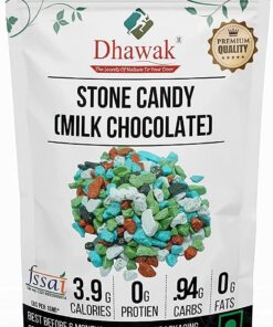Dhawak Rock Candy - Caramelo de piedra | Chocolate con piedra de leche | Chocolate con forma de roca - 400 GMS.