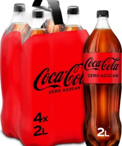Coca-Cola Zero Azúcar Refresco de Cola Pack 4 x 2 L | Bebida de cola sin azúcar, bajo en calorías, excelente para casa, fiestas y reuniones