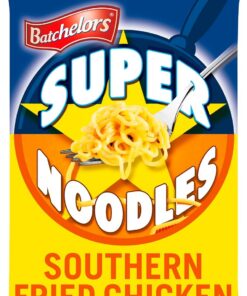 Batchelors Super Noodles, bocadillo instantáneo con sabor a pollo frito sureño listo en 4 minutos, paquete de 90 g (paquete de 1) | Comida rápida y cómoda, lista en 4 minutos, aperitivo sabroso y delicioso, perfecto para llevar