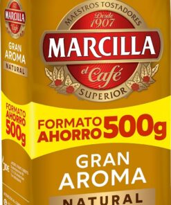 Marcilla Café Molido Gran Aroma Natural | 500 g | Intensidad 8, Para Cafetera Italiana, de Filtro o Pistón