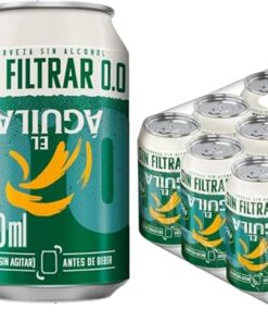 El Aguila Sin Filtrar 00 Cerveza Lager Especial Sin Alcohol Pack Lata, 24 x 33cl (Paquete de 2)