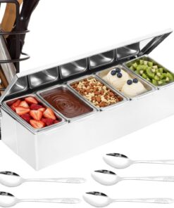 de especias de acero inoxidable – Dispensador de especias con cuchara, almacenamiento de cocina | Recipiente de especias de acero inoxidable para cocina | Dispensador de condimentos con cuchara, lata, armario despensa