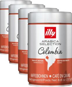 illy Espressobohnen Arabica Selection Kolumbien - 250g Kaffeebohnen, 100% Arabica (Paquete de 4)