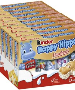 Kinder Happy Hippo Hazelnut 5 x 103.5 g (Pack of 10, Total 50 Bars)
