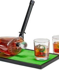 Decantador de whisky Kollea Golf Club con vasos de chupito con forma de pelota de golf, juego de regalo de decantador de licor con temática de golf para hombres, maridos, entrenadores y golfistas