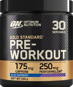 Optimum Nutrition Gold Standard Pre-Entreno en Polvo, Bebida Energética Sabor Frambuesa Azul, 330g, 30 Servicios