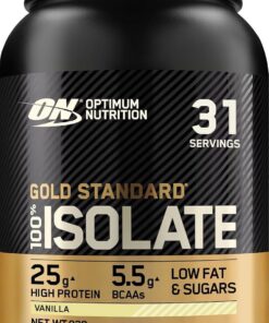 Optimum Nutrition Gold Standard 100% Proteína de Suero Aislada en Polvo, Sabor Vainilla, 930g, 31 Servicios