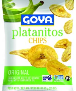 Goya Platanitos Chips Salados 75 gr, Snacks de platano salado | Plátano Deshidratado Crujiente.Ideal para Dips y Ceviches
