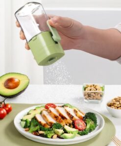 Control de porciones y salsero, dosificadores shaker para pimienta con tapa, cada presión 1/8 de cucharadita (0,5g) frasco contenedor ajustable de vidrio para especias y sal marina yodada, cocinado