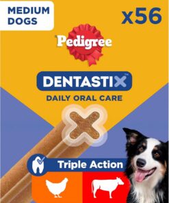 Pedigree Dentastix Snack Dental para la Higiene Oral de Perros Medianos (1 Pack de 56ud)