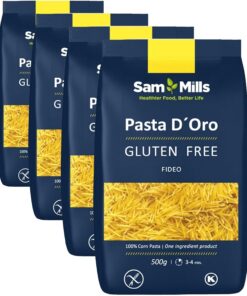 Sam Mills - Fideos Sin Gluten - 1 paquete de 2000 g - 100% Harina de Maíz - Fabricado en Instalaciones Sin Gluten - Mejora el Tránsito Intestinal - Ideal para Dietas Veganas
