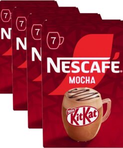 Nescafé KITKAT Mocha Café soluble con sabor KITKAT, estuche con 7 sobres (Paquete de 4)