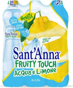 Sant'Anna Fruity Touch Limón 1,5 l | Paquete de 6 botellas | Bebida de limón de agua Sant'Anna | Sabor fresco y refrescante