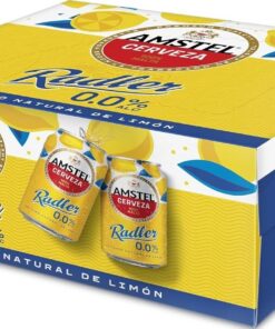 Amstel Radler 0,0 Cerveza Limon Sin Alcohol Pack Lata, 12 x 33cl
