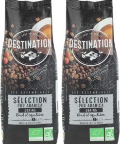 Destination Café Ecológico en Grano 100% Pur Arábica, 1kg (Paquete de 2)