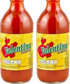 Salsa Valentina salsa picante chilli mexicana caliente / salsa picante / (pack de 2 unidades) - 370 ml cada uno, sin gluten, sin grasa y sin azúcar, salsas picantes set de regalo