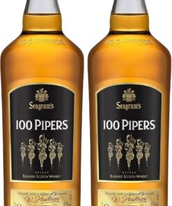 100 Pipers Whisky Blended Escocés - 1 L (Paquete de 2)