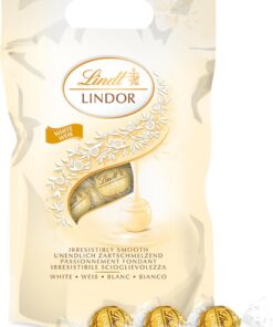 Lindt LINDOR bombón con relleno de chocolate blanco, chocolate cremoso - chocolate para regalar, para compartir, aprox 80 bolas, 1kg