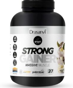 Weight Gainer Sabor Chocolate Blanco 3kg Sport Live Drasanvi Gym Fitness | Combinacion de Proteinas e Hidratos de Carbono para Ayudar a Ganar Peso y Masa Muscular, Facil de Mezclar, Sport Live