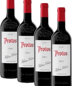 Protos Roble Vino Tinto, Tempranillo, D.O. Ribera del Duero 750ml (Paquete de 4)