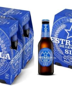 Estrella Levante | Sin Alcohol | Color Tostado | Malta Pilsen | Malta Caramelo | Caja 24 Botellas x 25 cl (Paquete de 2)