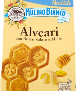 Mulino Bianco Galletas Frollini colmenas con mantequilla salada y miel, galletas para desayuno, sin aceite de palma, 300 g