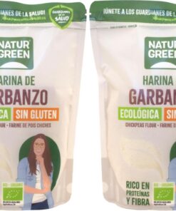 NaturGreen - Harina de Garbanzos BIO, Harina Ecológica, Rica en Proteínas, Fuente de Fibra, Ideal para Rebozados o Tortillas, 100% Vegana, Sin Gluten - 500 g (Paquete de 2)