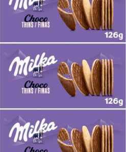 Milka Choco Finas Galletas con Chocolate con Leche de los Alpes, 126g (Paquete de 3)