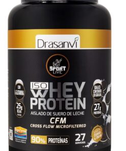 Proteina en Polvo Whey Aislado Sabor Cookies&Cream 800g Drasanvi en Polvo | Aislado de Proteina de Rapida Absorcion con Bajo Contenido en Grasas e Hidratos, Ideal Post-Entreno, Sport Live Drasanvi